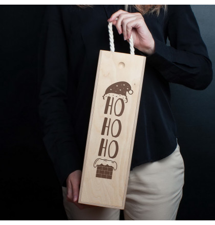 Коробка для вина на одну бутылку "Ho Ho Ho", фото 2, цена 490 грн